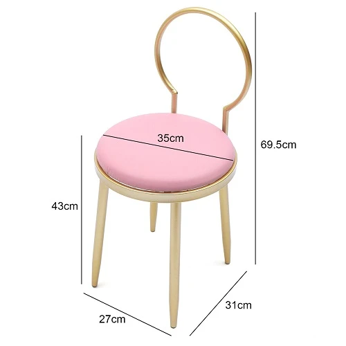 Metal Leg Pink Vanity Chair Metal Leg Pink Vanity Chair